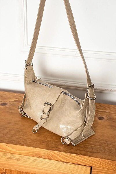 Beshora حقيبة كتف وحقيبة يد نسائية من كارتر باللون البيج الداكن غير اللامع