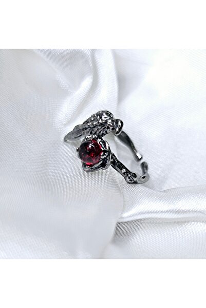 DÜKKAN DESİGN SİYAH AYARLANABİLİR TAŞLI KARGANIN KEHANETİ YÜZÜK