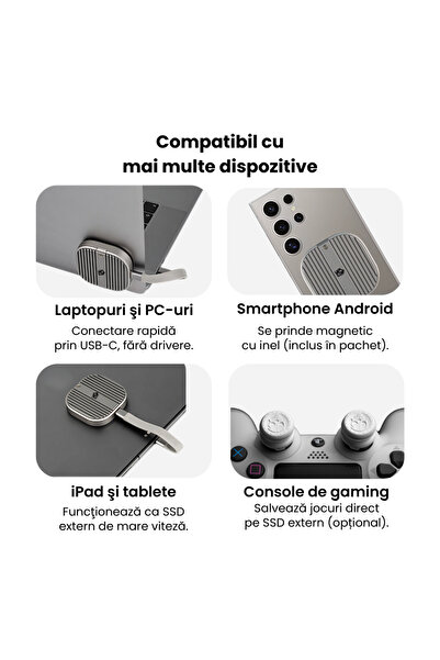 AresShield MagLock M.2 2230 NVMe 10Gbps MagSafe SSD Enclosure iPhone ProRes, Android, 2TB (without SSD)