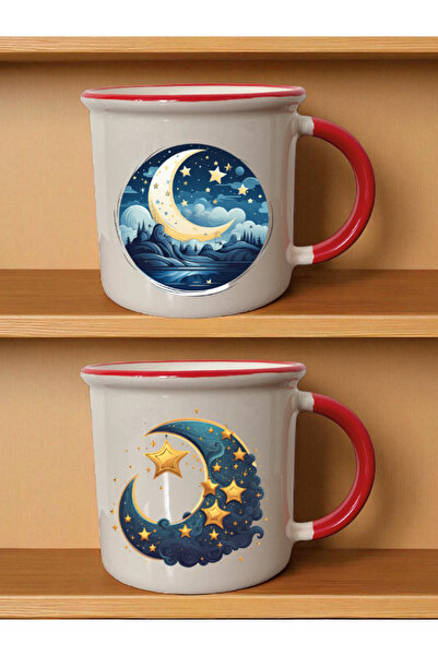 lili hediyelik كوب أحمر مطبوع عليه نجمة القمر - أفكار هدايا رأس السنة، هدايا ...