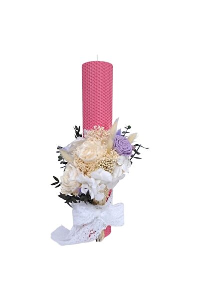 OEM Baptism Candle Made of Beeswax, Decorated with Ming Flowers, Cryogenated ...