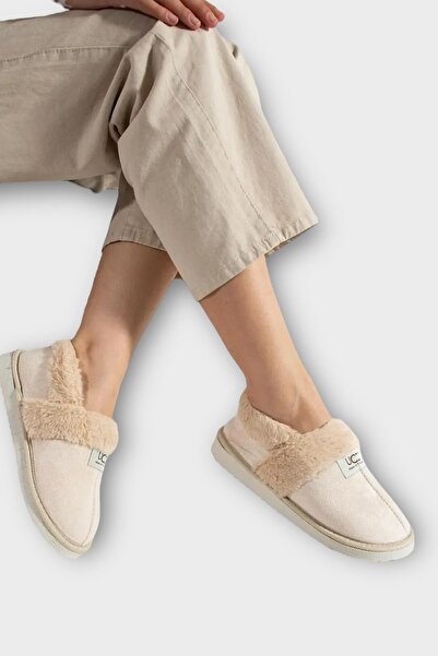 Liger Ультралегкі домашні капці з пухнастою підкладкою для жінок, кремові