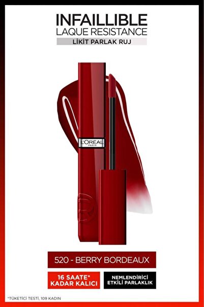 L'Oreal Paris Infaillible Laque Resistance Liquid Glossy Lipstick - 520 Berry...