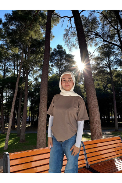 Nöşre Design Açık Bej Penye Şal (Koyu Krem)