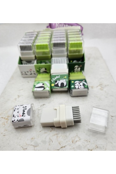 Meyra Accessories panda süpürgeli fırçalı silgi silmeli ile temizleyeci panda silgi okul öncesi hediyelik 1adet