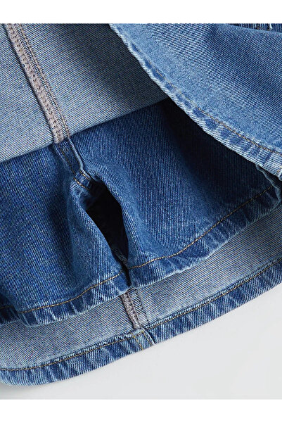 LC Waikiki LCW KidsIndigo Basic Kız Çocuk Jean Şort Etek