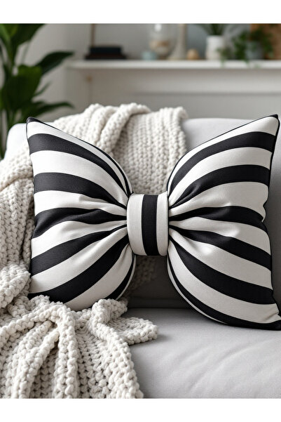 JACA Декоративна възглавница от лен с лък и панделка, пълнеж за подарък, калъ...