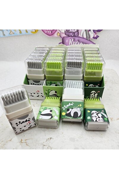 Meyra Accessories panda süpürgeli fırçalı silgi silmeli ile temizleyeci panda silgi okul öncesi hediyelik 1adet