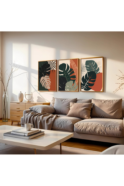 alphobitasarım Pictură decorativă minimalistă boemă - Pictură triplă