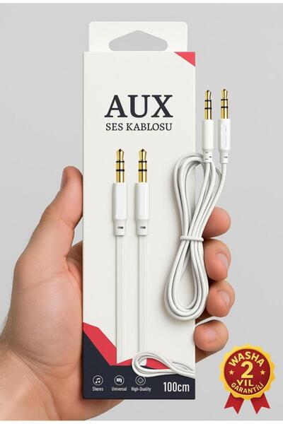 WASHA Yüksek kalite 3.5mm Aux Kablo Araba Teyp Müzik Ses Aktarım Kablosu Tele...