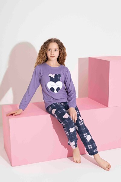 Tarık Women's Teddy Bear Patterned Thermal Fabric Pajama Set Mother-Daughter Combination Should Be Added to the Cart Individually.