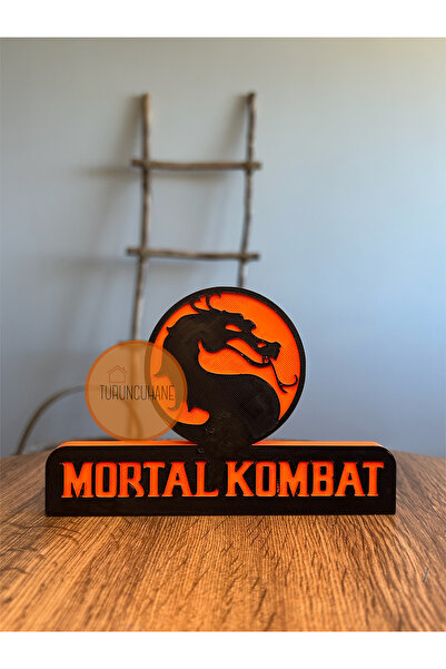 TURUNCUHANE Mortal Kombat Logo Gamer Odası Masaüstü Dekor Figür Hediyelik Pla...