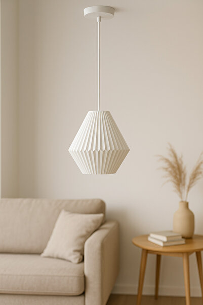 Limon 3D Desing LUNA Elegance – Tekli Modern Sarkıt Avize |Beyaz Başlık|Salon...