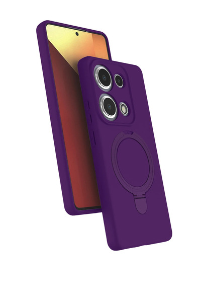 Nezih Case Redmi Note 13 Pro 4g Uyumlu İçi Kadife Stand Olabilen Halka Yüzükl...