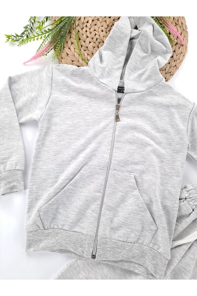 Butik Boys / Girls Zippered Hooded Tracksuit Set 2 Thread Non-Sharmond School Tracksuit Set Seasonal