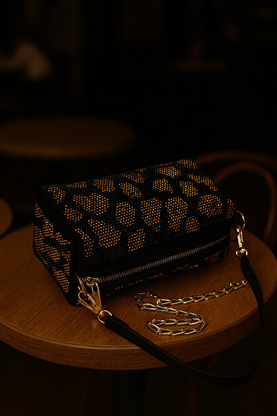 ESTUTE Lüks Taş Detaylı Zincir Askılı Gece Çantası