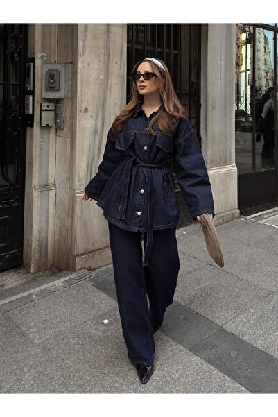 FERZOLAİO Denim Bottom Top Set
