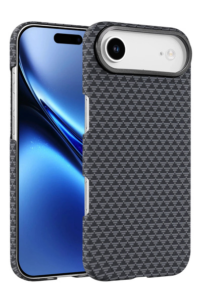 Nezih Case غطاء أنيق ولامع وصلب بتصميم ألياف الكربون متوافق مع هاتف Apple iPh...