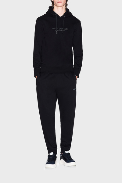 Armani Exchange With Logo Stretch Cotton Regular Fit Hooded Sweat Men's Sweat Xm001294 Af20934 Uc001