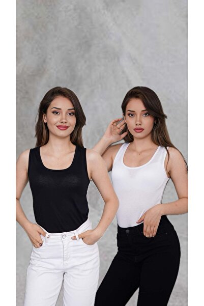 formenza Women's Black White Beige 3-Piece Wide Strap Women's Tank Top