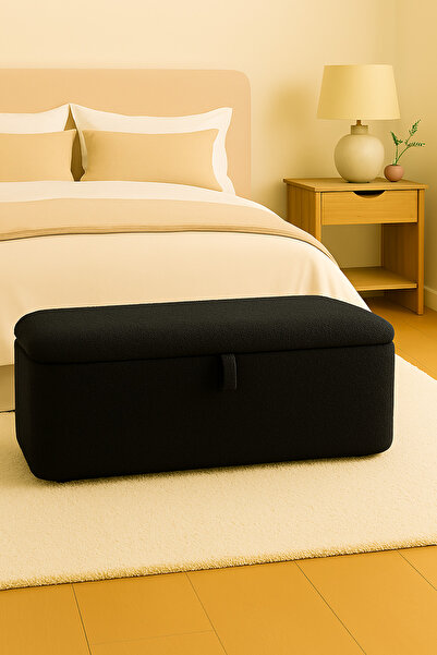 eda hacıoğlu edam bedding group Teddy Kumaş Sandıklı Puf Bench Çok Amaçlı Dep...