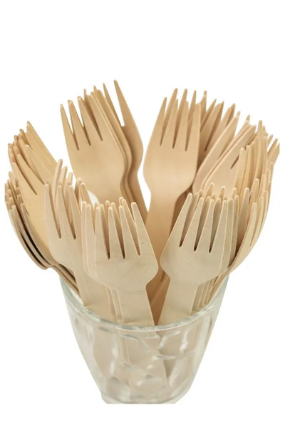 Mu Art Ahşap 10 Adet Tahta Çatal Yeni (Uzun Dişli) - 160Mm