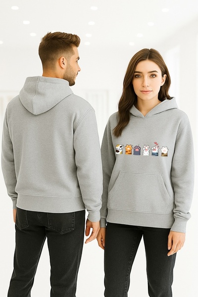 ArtYus pisică Patiler Colorat cu imprimeu cu glugă Swea tricou