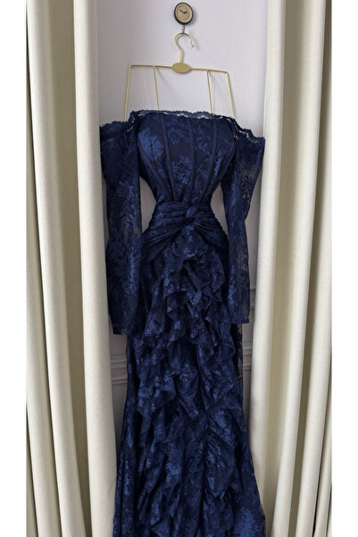 Viola Navy blue lace corset dress