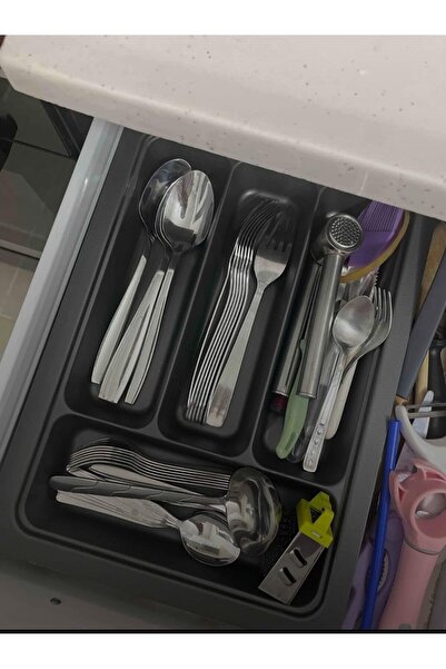 STOREMAX pltnstoreshop Çekmece Içi Antrasit Kaşıklık Maket Bıçağı Hediyeli (2...