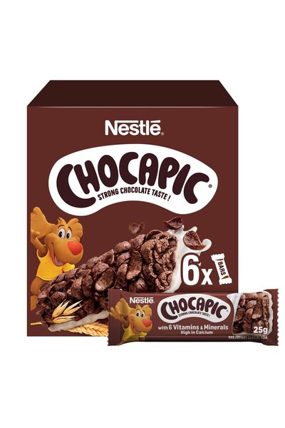 Nestle Chocapic Chocolate Breakfast Cereal Bar 6 x 25 gTasty Whole Grain Snack for Any Time