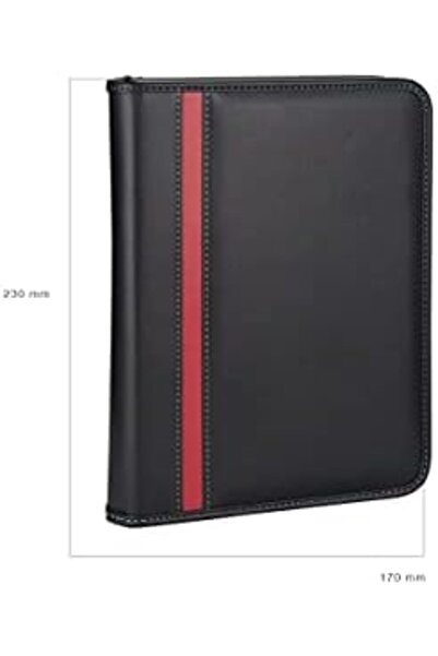 STOREMAX 5220 Ajanda TARİHSİZ 14x20 Kareli 160 Yaprak Defterli Hesap Makineli Fermuarlı Organizer,Siyah 1175