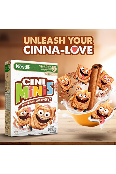 Nestle Cini Minis Cinnamon Breakfast Cereal 375 gCrunchy Sweet and Fun Way to Start the Day