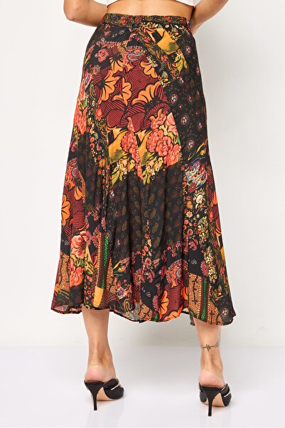 Desigual Women Floral Print Midi Skirts, Multicolor