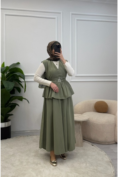 Nuvira Linda Gabardin Etekli Takım