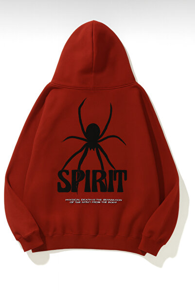 CLASSY.MODA Суитшърт с качулка - Унисекс - С печат отпред и отзад - 3-нишка Шерпа - Релаксирана кройка