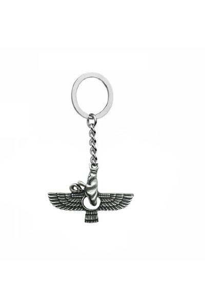 Herşey Nota Antique Designed Faravahar Keychain – Unisex Spiritual and Authentic Symbol Design