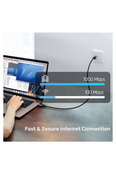 Unitek USB-C to Ethernet Cable 2M – Gigabit 1000Mbps, Plug & Play, Space Grey | C18148AGY 2M