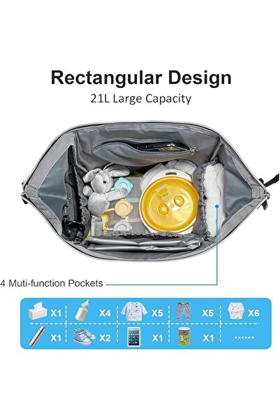 BYBEO Diaper Bag Backpack – Large Capacity, Waterproof, Stylish Travel Baby Changing Bag