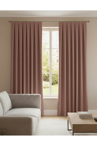 Madame Dower Narden Model Dried Rose Dark Plain Soft Background Curtain 1X3 Frequent Pleats - Stylish and Modern Design
