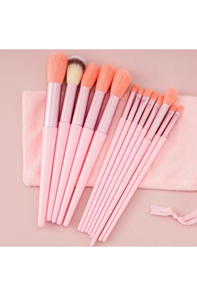 Choice1 مجموعة فرش مكياج وردية اللون مكونة من 13 قطعة، ناعمة ورقيقة، لمستحضرا...