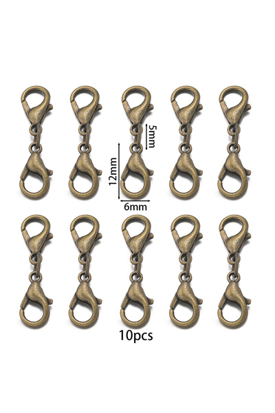 Choice مجموعة من 10 قطع من موصلات القلادة والأساور البرونزية، مشبك جراد البحر...