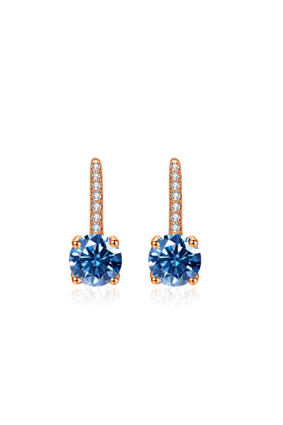 Choice Rose Gold Royal blue JOIAS HOME Silver 925 1CT D Color Moissanite Gem Pendant Earrings Fashion And E