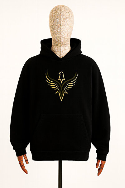 CLASSY.MODA Φούτερ με κουκούλα Unisex - Εκτύπωση με λογότυπο Eagle - 3 νήματα...