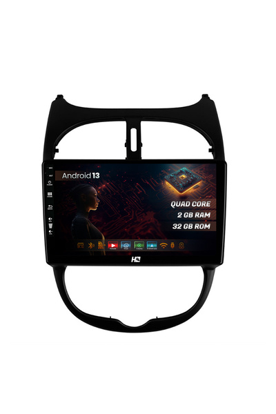 HUB64 Navigatie Peugeot 206 (1998-2012), 2GB RAM, Android 13, GPS, Wi-FI, Car...