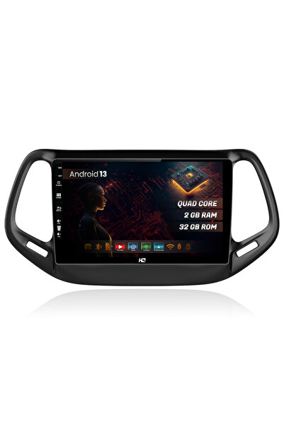 HUB64 Navigatie Jeep Compass (2016+), 2GB RAM, Android 13, GPS, Wi-FI, Carpla...