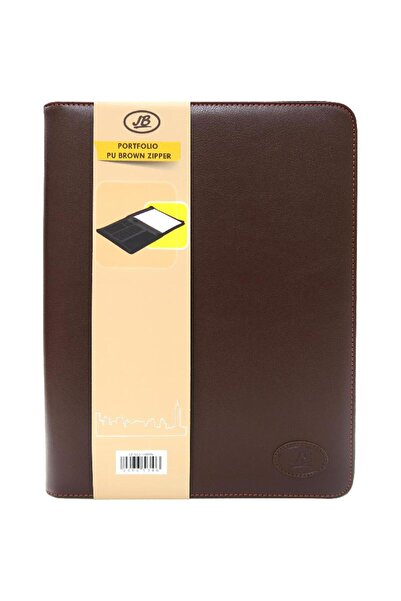 JB محفظة ذات جيبين مع حامل هاتف A4 بني