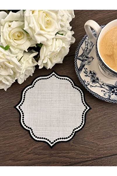 busrasdesign Коктейльна серветка з різьбленням, 6 шт., чорна