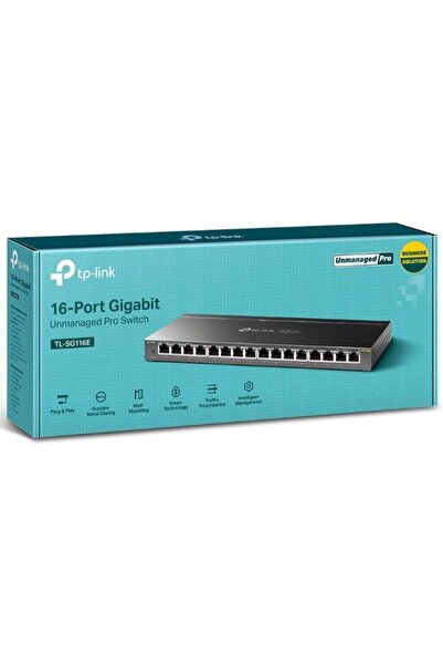 TP-LINK Switch TL-SG116E, Gigabit, 16 Ports (Black)