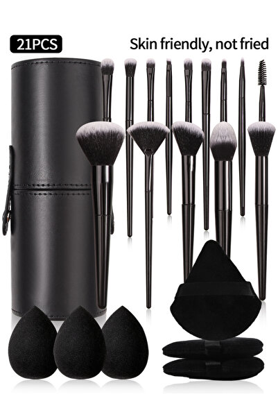 Choice1 مجموعة فرش مكياج احترافية باللون الأسود، فرشاة فائقة النعومة، فرشاة أحمر الخدود، كريم الأساس، خافي العيوب، E