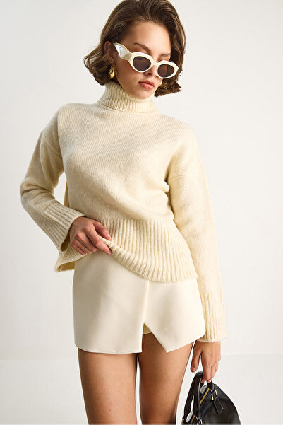 Bianco Lucci Pulover de damă cu gât roșu 20251060